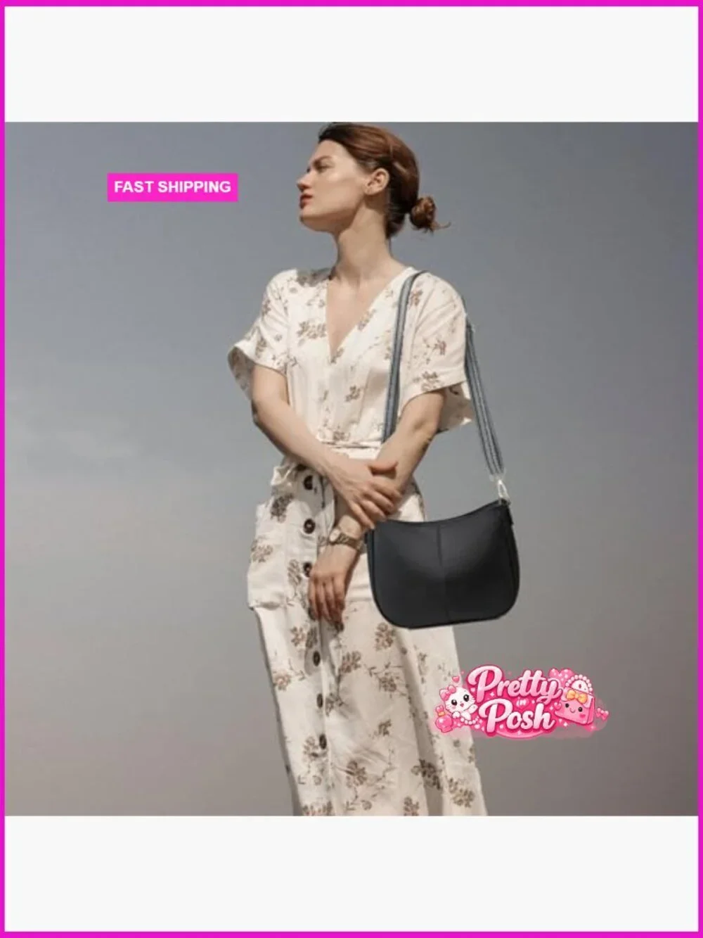 PU Leather Hobo Crossbody Bag with Adjustable Straps